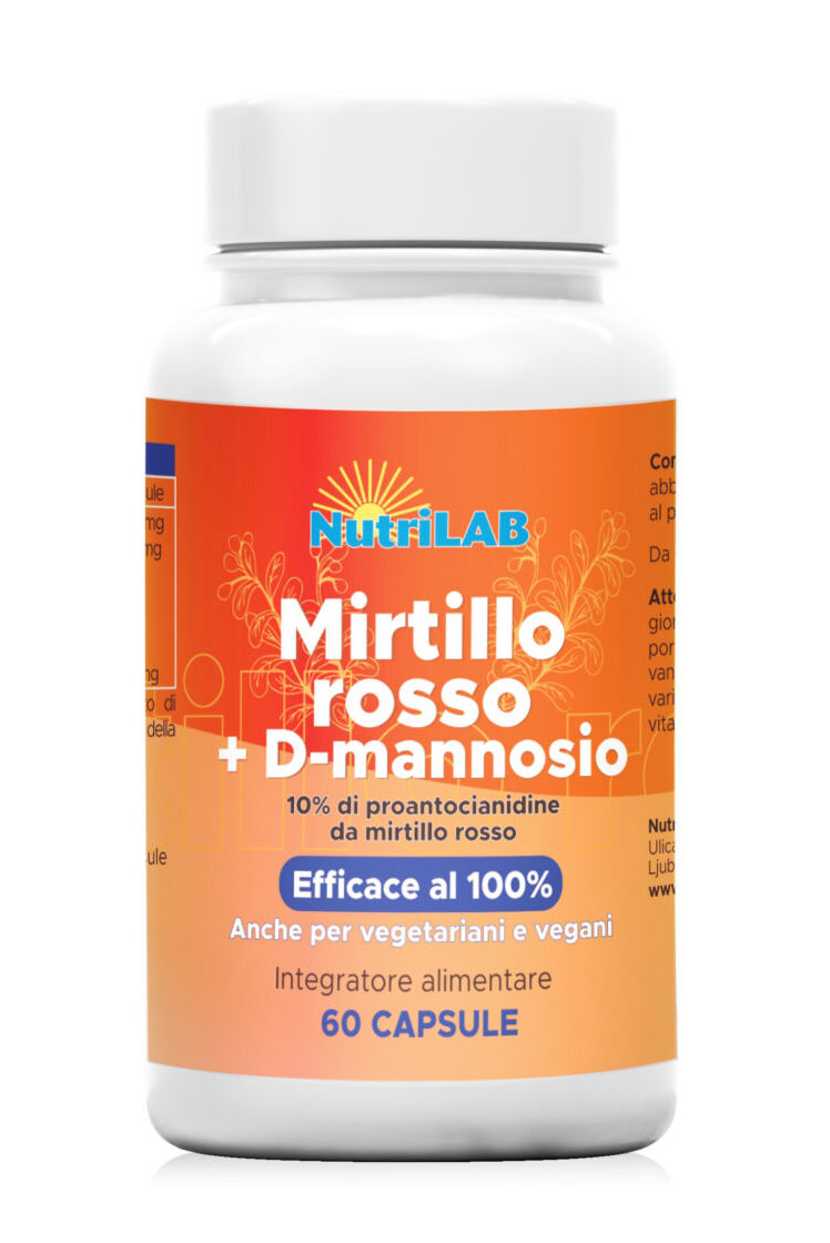 MIRTILLO Rosso + D-Mannosio 60 cps Integratore alimentare